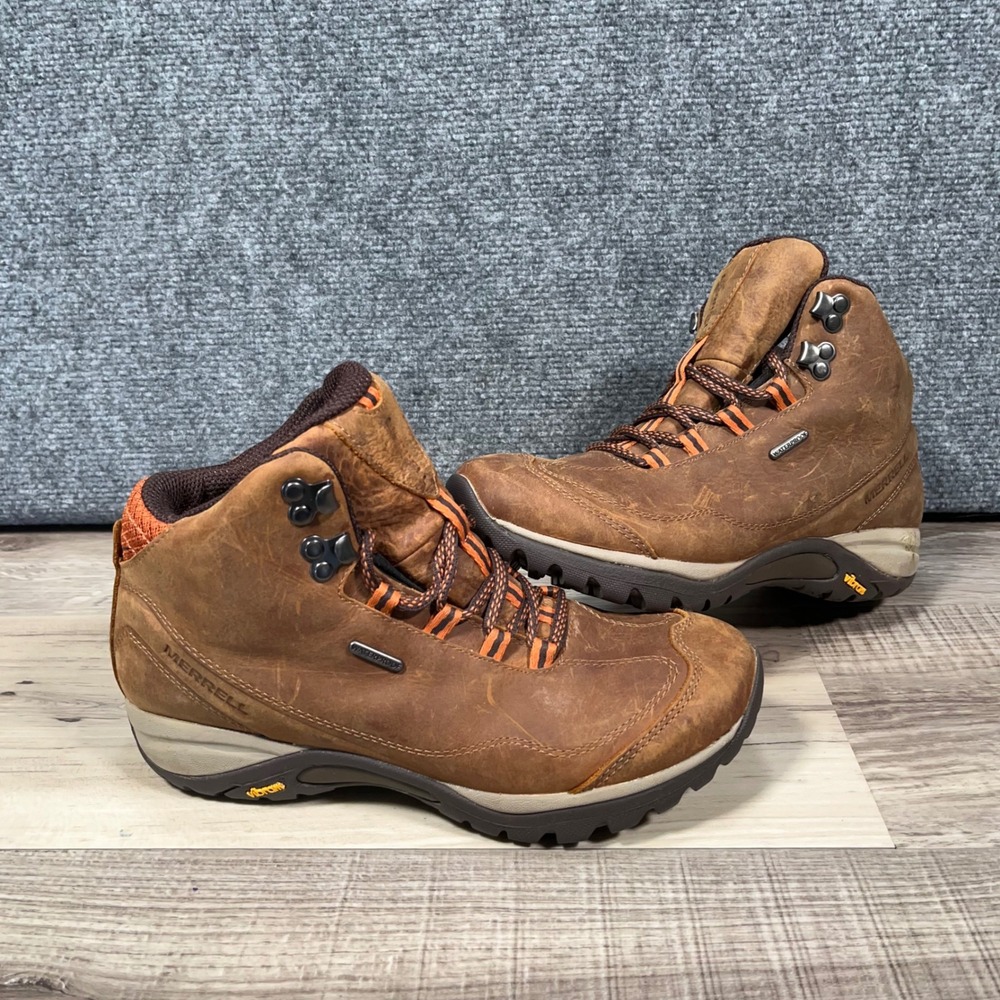 Merrell Siren Traveller 3 Mid Waterproof Hiking Boots Women 8 Leather Brown